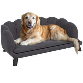 PawHut Comfortable Large Dog Couch Charcoal Gray with Foam Cushioning and Extra Pillow for Medium and Large Dogs PawHut Comfortable Large Dog Couch Charcoal Gray with Foam Cushioning and Extra Pillow for Medium and Large Dogs